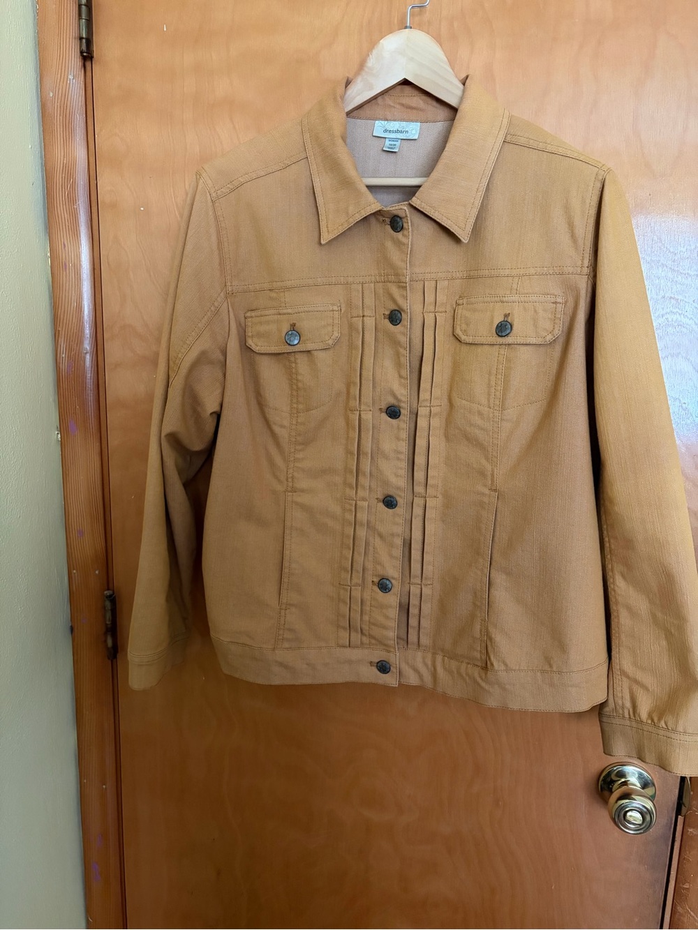Dress Barn Mustard Yellow Stretch Jean Jacket. Beautiful Fall Color Size 18/20